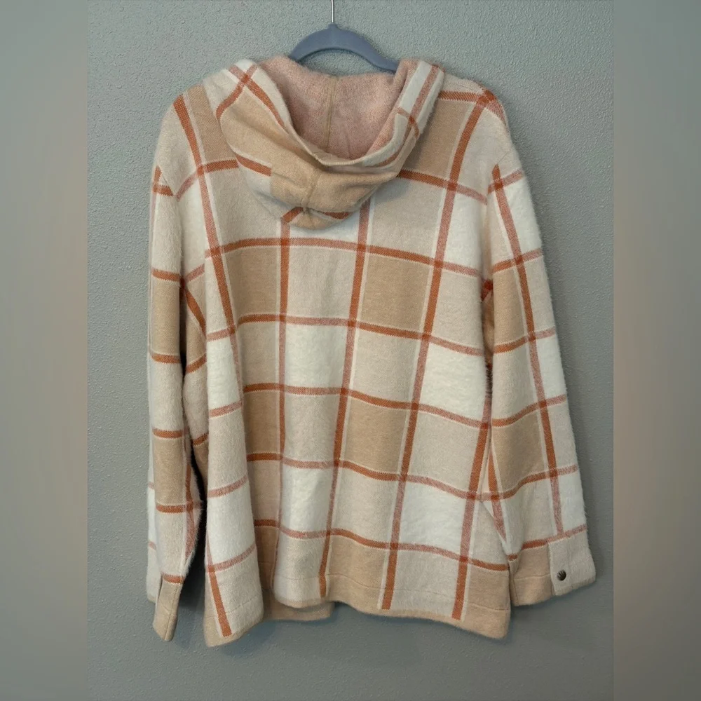 Rachel Zoe plaid cozy soft warm sweater size 3X spring color block plus size Y2K